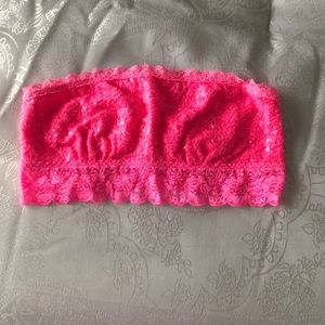 PINK band hot pink sequin bandeau